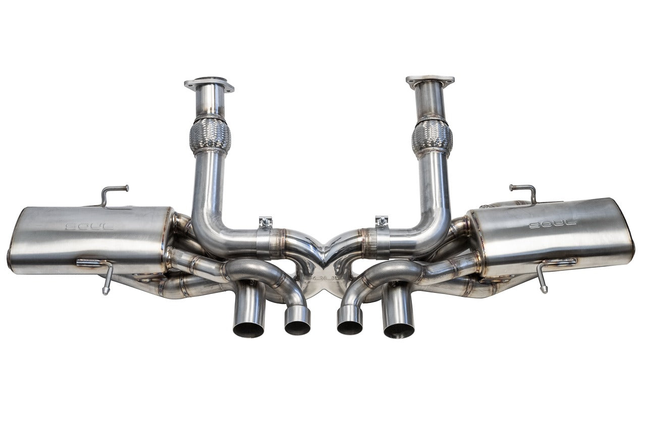 Soul C8 Corvette Z06 valved exhaust system: Z06 valved exhaust system, front view