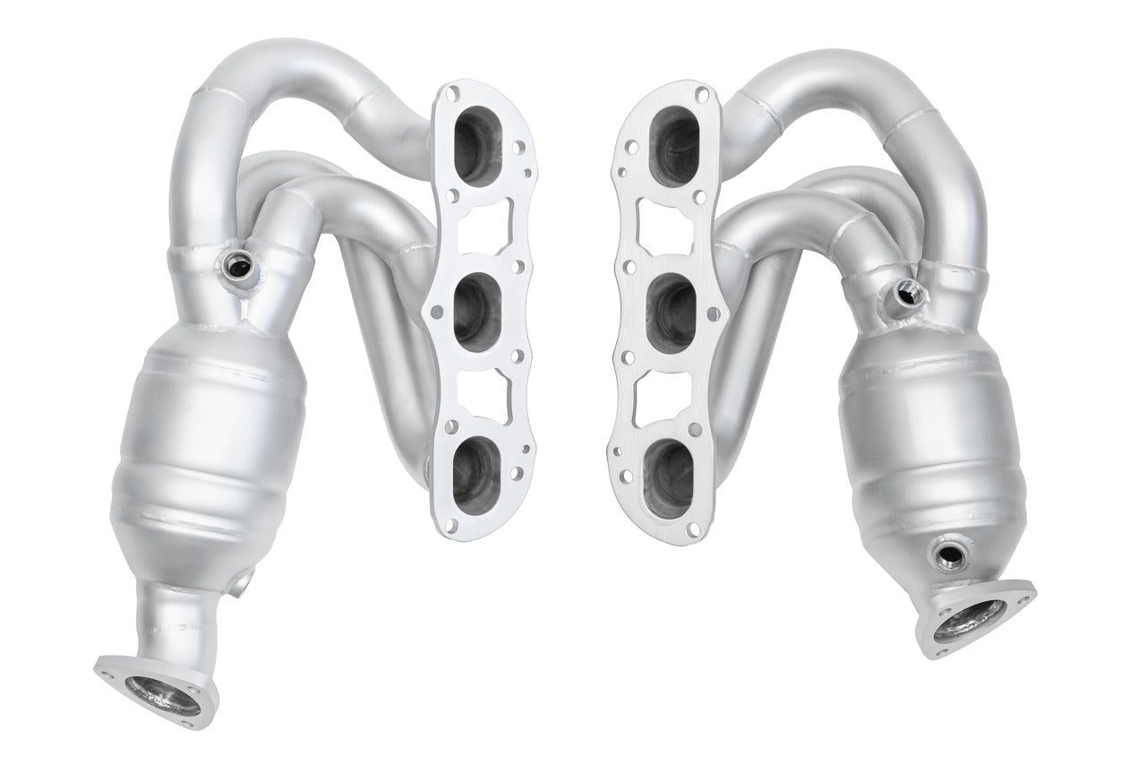 Soul 987.2 Boxster / Cayman long tube street headers: street headers, port flange view