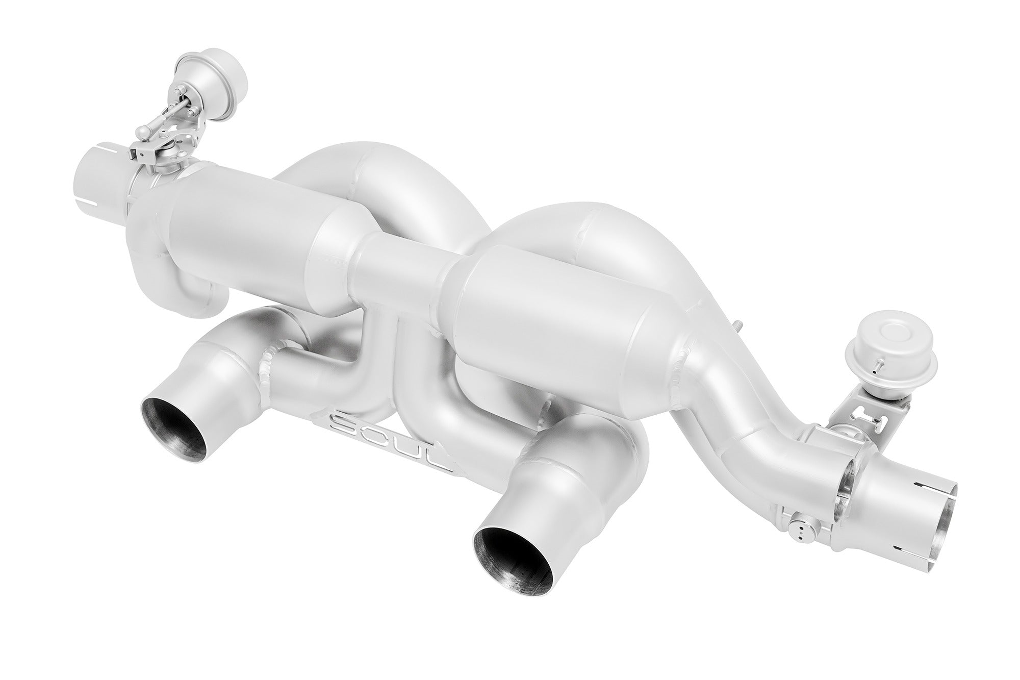 Soul 991.2 Carrera PSE valved exhaust system: valved exhaust, angled view