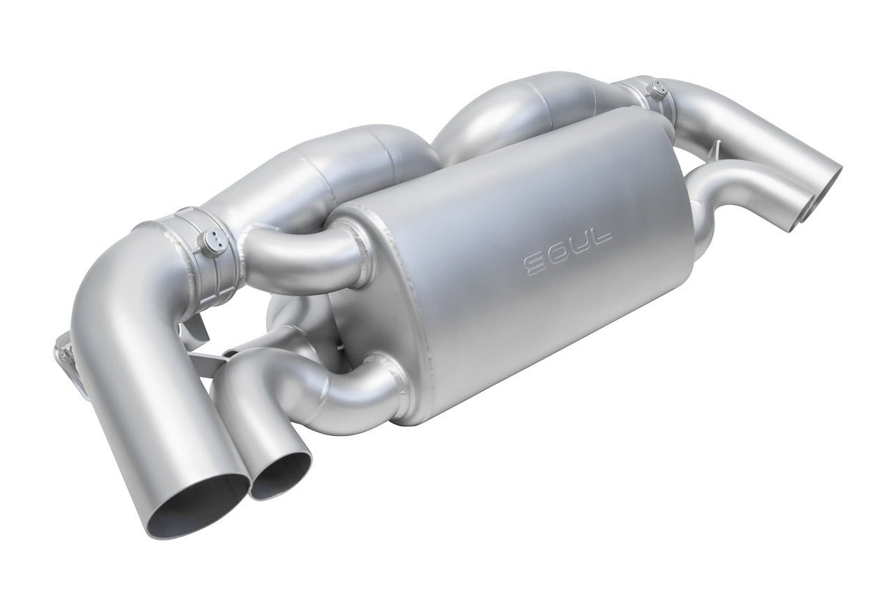 Soul 992 Turbo / Turbo S valved exhaust system: valved exhaust, angled view