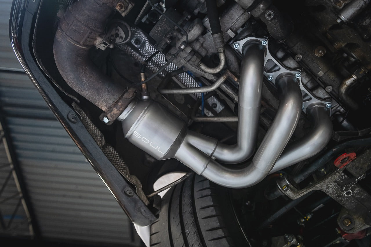 Soul 997 GT3 / GT3 RS street headers: street headers installed, view from below