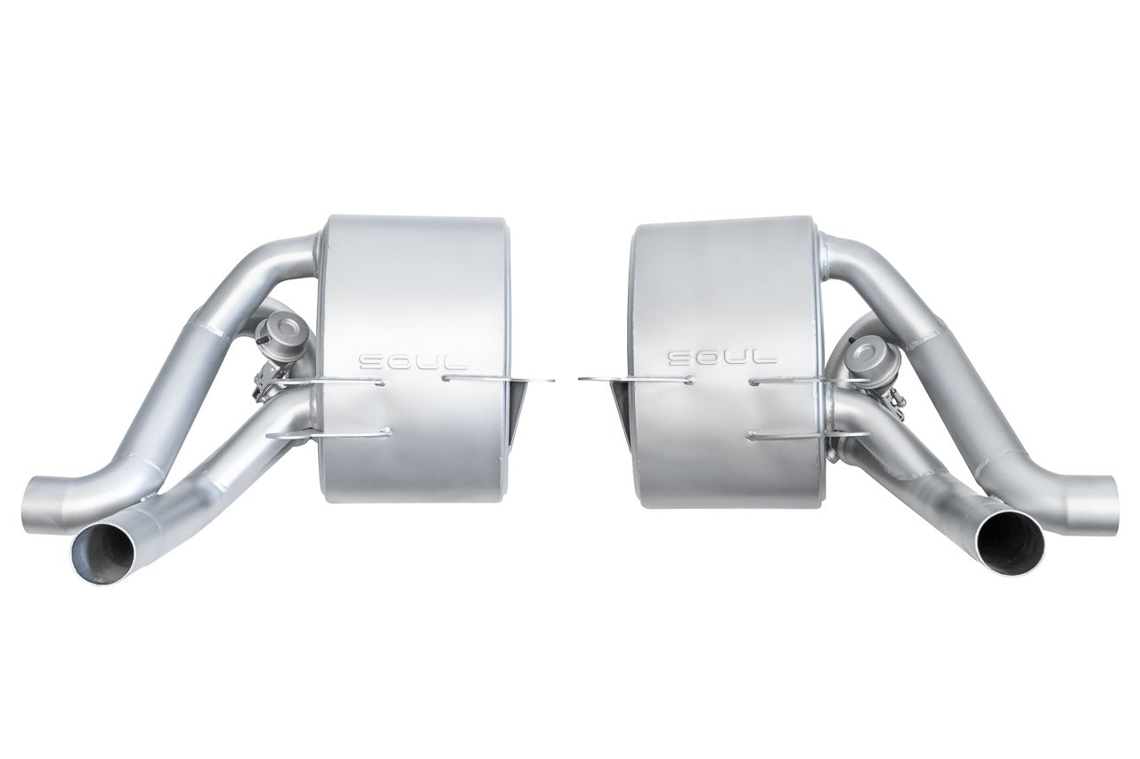 Soul 997.1 Carrera valved exhaust: valved exhaust, end view