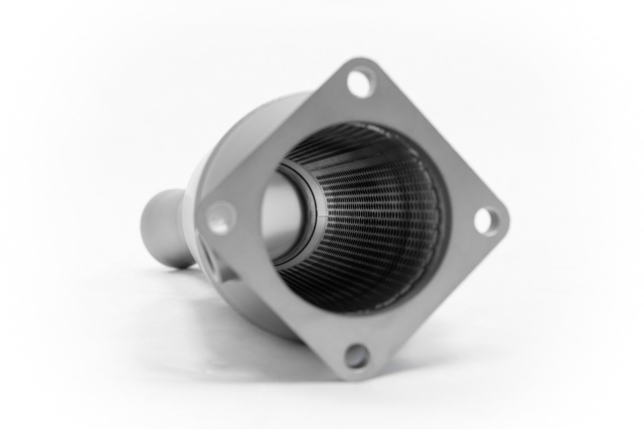 Soul 964 Carrera sport cats / cat bypass pipes: close-up of the inlet flange, end view