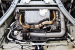 Soul 718 Boxster / Cayman catted / catless downpipes: downpipe fitted in the engine bay from below
