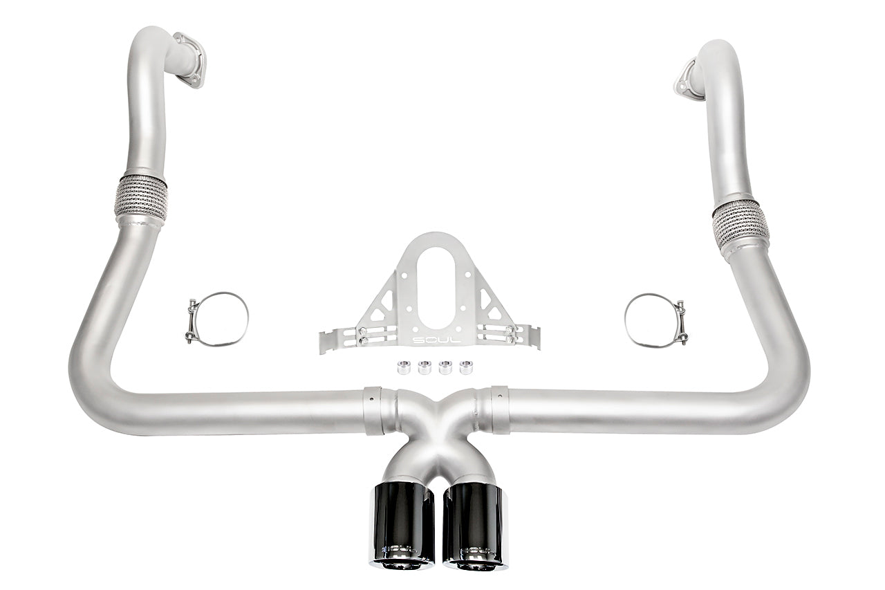 Soul 718 Boxster / Cayman performance exhaust system: exhaust with black tips, full layout