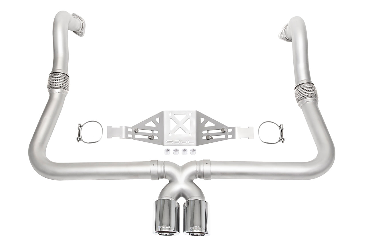 718 Boxster / Cayman performance exhaust system: performance exhaust with polished chrome center
