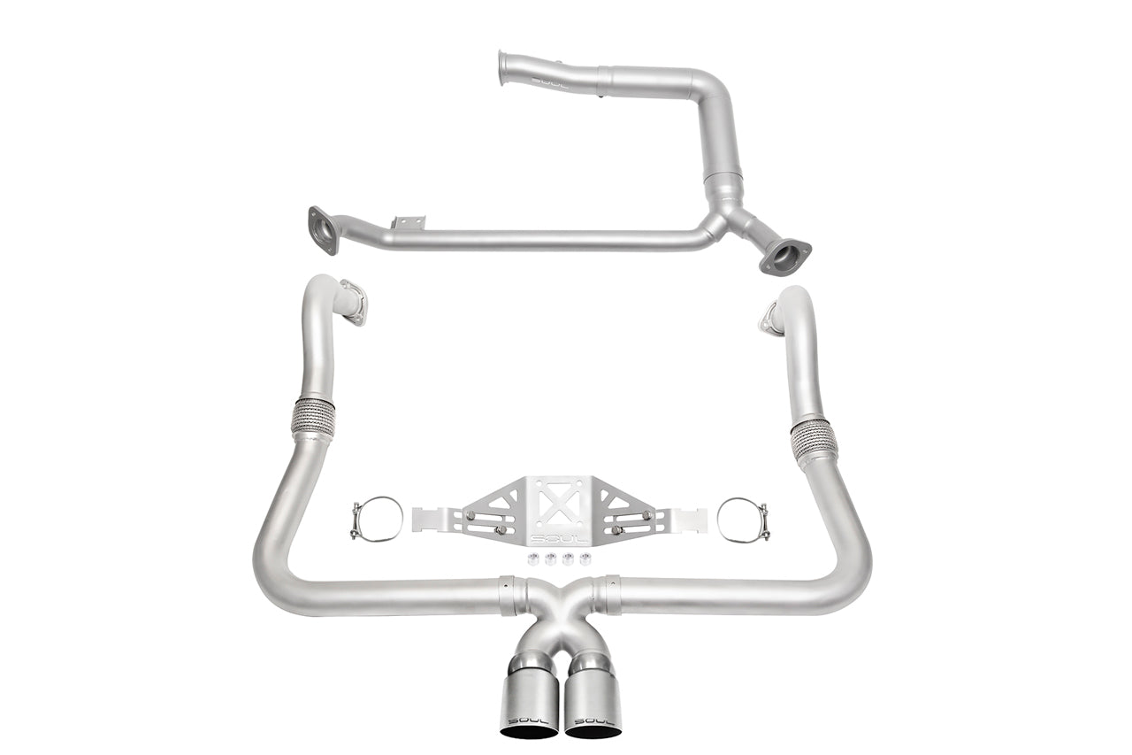 Soul 718 Boxster / Cayman track package: track package exhaust layout
