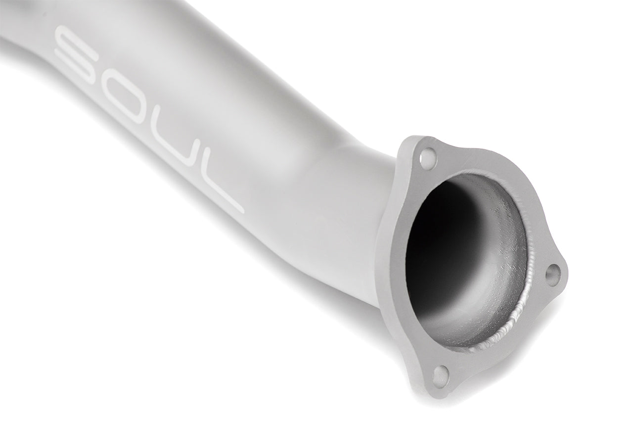 Soul 958.2 Cayenne secondary cat bypass pipes: close-up of a bypass pipe flange