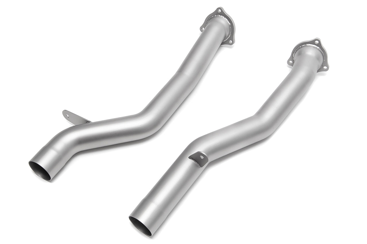 Soul 958.2 Cayenne secondary cat bypass pipes: bypass pipes, angled view