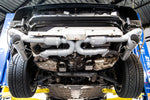 Soul 993 Carrera sport cat muffler bypass exhaust: exhaust installed under a 993 on a lift
