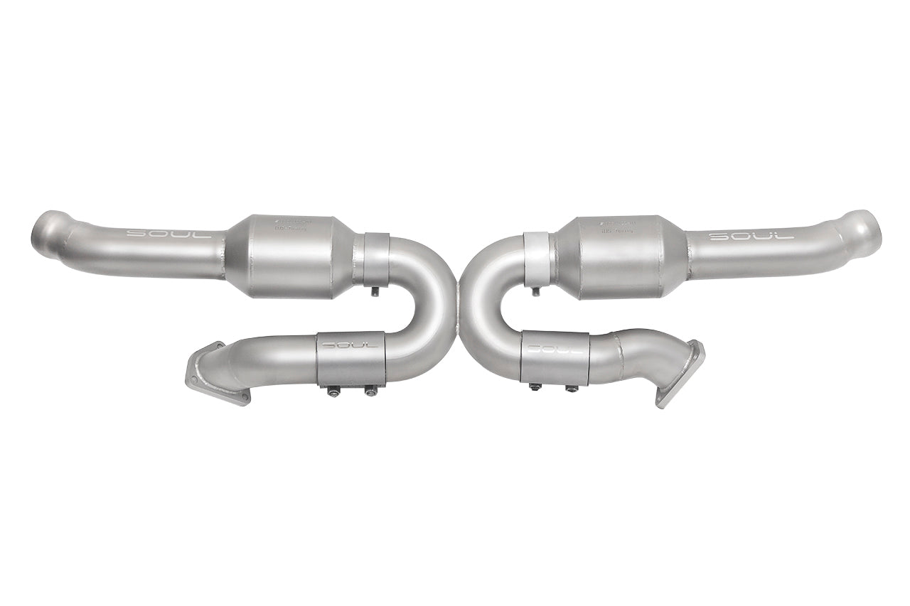 Soul 993 Carrera sport catalytic converter x-pipe: 993 sport catalytic converter X-pipe, front view