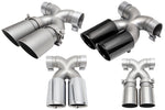 Soul 987.1 Boxster / Cayman bolt-on x-pipe with tips: bolt-on X-pipe in black and satin tip finishes