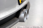 991 GT3 / GT3 RS modular competition exhaust package: installed straight-cut tips under the bumper