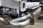 Soul 991 GT3 / GT3 RS valved side muffler bypass pipes: valved bypass installed, close view