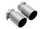 Soul 986 Boxster street exhaust package: pair of satin straight-cut tips, three-quarter view