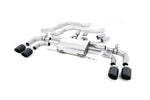 Milltek Sport exhaust system parts for 2017+ Alfa Romeo Giulia Quadrifoglio 2.9 V6 Bi-Turbo (part SSXAR005): pipework, silencers and black tailpipe tips