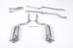 Milltek Sport exhaust system parts for 2003-2005 Audi S4 4.2 V8 quattro B6 Saloon/Sedan, Avant, & Cabriolet (part SSXAU038): pipework, silencers and polished silver tailpipe tips