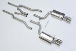 Milltek Sport exhaust system parts for 2004-2009 Audi S4 4.2 V8 quattro B7 Saloon/Sedan, Avant, & Cabriolet (part SSXAU048): pipework, silencers and polished silver tailpipe tips