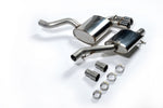 Milltek Sport exhaust system parts for 2006-2012 Audi S3 2.0 T quattro 3-Door 8P (part SSXAU126): pipework, silencers and black tailpipe tips