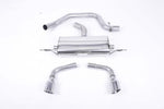 Milltek Non-Resonated Cat-Back Exhaust System Dual 100mm Jet Tips (For 3.2 V6 Valance) for Audi TT Mk2 2006-2011