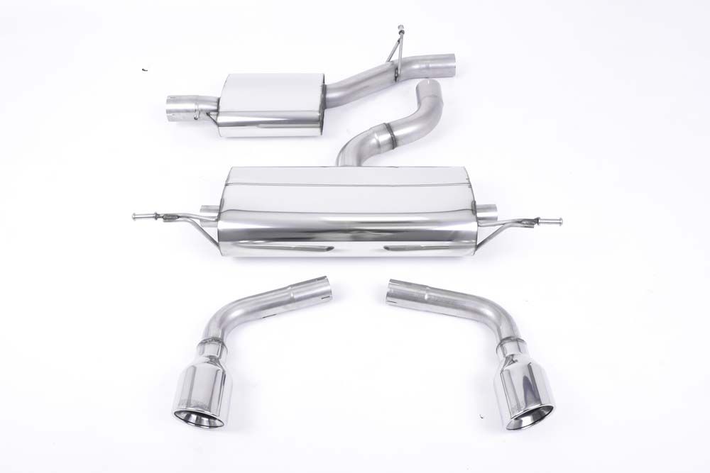 Milltek Sport exhaust system parts for 2006-2010 Audi TT Mk2 3.2 quattro (part SSXAU146): pipework, silencers and polished silver tailpipe tips