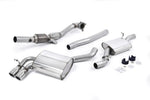 Milltek Sport exhaust system parts for 2007-2012 Audi S3 2.0 T quattro Sportback 8P (part SSXAU199): pipework, silencers and black tailpipe tips