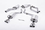 Milltek Sport exhaust system parts for 2009-2012 Audi S4 3.0 Supercharged V6 B8 (part SSXAU261): pipework, silencers and black tailpipe tips