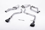 Milltek Sport exhaust system parts for 2009-2011 Audi S5 3.0 TFSI B8 Coupé & Cabriolet (part SSXAU264): pipework, silencers and black tailpipe tips