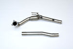 A top view of Milltek Large Bore Downpipe w/ Catalyst Delete Pipe Skoda Octavia 1Z 2004-20132 with white background