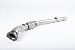 A front view of Milltek Large Bore Downpipe w/ Catalyst Delete Pipe Skoda Octavia 1U 1996-2010 with white background