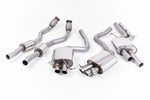 Milltek Sport exhaust system parts for 2012-2015 Audi RS4 B8 4.2 FSI quattro Avant (part SSXAU336): pipework, silencers and black tailpipe tips