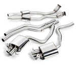 A top view of Milltek Non-Resonated Catback Exhaust System OE Tips Audi RS4 B8 2012-2015 with white background