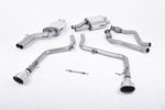 Milltek Sport exhaust system parts for 2009-2011 Audi S5 3.0 TFSI B8 Coupé & Cabriolet (part SSXAU357): pipework, silencers and black tailpipe tips