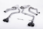 Milltek Sport exhaust system parts for 2012-2016 Audi S4 3.0 Supercharged V6 B8.5 (part SSXAU375): pipework, silencers and black tailpipe tips