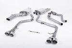 Milltek Sport exhaust system parts for 2012-2016 Audi S5 3.0 TFSI B8.5 Sportback (part SSXAU376): pipework, silencers and black tailpipe tips
