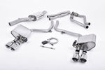 Milltek Sport exhaust system parts for 2011-2016 Audi S5 3.0 TFSI B8.5 Coupé & Cabriolet (part SSXAU407): pipework, silencers and black tailpipe tips