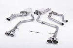 Milltek Non-Resonated Cat-Back Exhaust System with Quad Tips Audi S5 B8.5 2011-2016