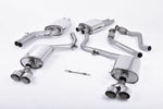Milltek Sport exhaust system parts for 2011-2016 Audi S5 3.0 TFSI B8.5 Coupé & Cabriolet (part SSXAU410): pipework, silencers and black tailpipe tips