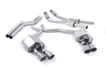 Milltek Sport exhaust system parts for 2012-2018 Audi S7 Sportback 4.0 TFSI quattro S tronic (part SSXAU445): pipework, silencers and black tailpipe tips