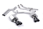 Milltek Sport exhaust system parts for 2012-2018 Audi S6 4.0 TFSI C7 quattro (part SSXAU448): pipework, silencers and black tailpipe tips
