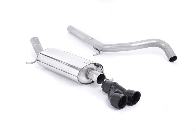 A front view of Milltek Non-Resonated (Louder) Cat-Back Exhaust System Audi A1 8X 2010-2018 with white background