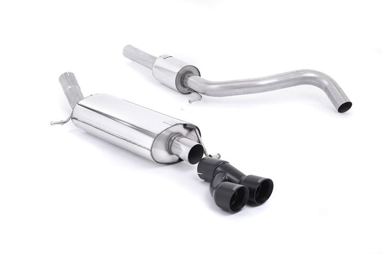 A front view of Milltek Resonated (Quieter) Cat-Back Exhaust System Volkswagen Polo Mk5 2010-2017 with white background