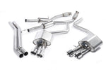 Milltek Sport exhaust system parts for 2013-2018 Audi S8 D4 4.0 TFSI quattro Tiptronic (part SSXAU465): pipework, silencers and polished silver tailpipe tips