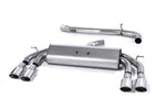 Milltek Sport exhaust system parts for 2013-2018 Audi S3 2.0 TFSI quattro Sportback 8V/8V.2 (part SSXAU531): pipework, silencers and black tailpipe tips