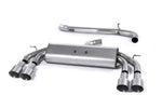 Milltek Sport exhaust system parts for 2013-2018 Audi S3 2.0 TFSI quattro Sportback 8V/8V.2 (part SSXAU534): pipework, silencers and black tailpipe tips