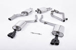 Milltek Sport exhaust system parts for 2009-2012 Audi S4 3.0 Supercharged V6 B8 (part SSXAU556): pipework, silencers and black tailpipe tips
