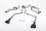 Milltek Sport exhaust system parts for 2009-2012 Audi S4 3.0 Supercharged V6 B8 (part SSXAU557): pipework, silencers and black tailpipe tips