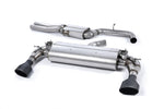 Milltek Sport exhaust system parts for 2015-2017 Audi RS3 Sportback (part SSXAU590): pipework, silencers and black tailpipe tips