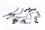 Milltek Sport exhaust system parts for 2013-2018 Audi RS7 C7 Sportback 4.0 V8 TFSI biturbo inc Performance Edition (part SSXAU595): pipework, silencers and polished silver tailpipe tips