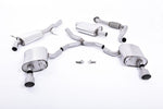 Milltek Resonated Cat-back Exhaust System GT-100 Brushed Titanium Tips for Audi A4 B9 2.0 TFSI Quattro 2016-2019